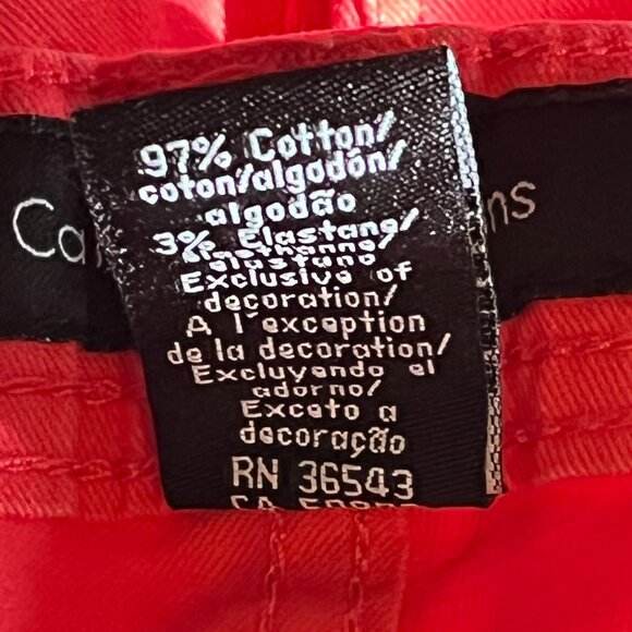 Calvin Klein Skinny Crop Pants Red Stretch Denim Women’s Size 2 - Picture 5 of 9